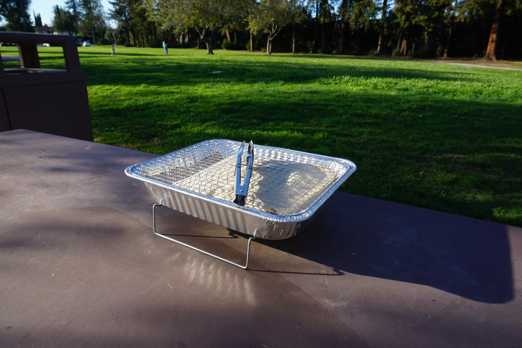 Disposable Charcoal Grill - with Stainless Steel Grill Grate and 1.5-lb Instant Charcoal