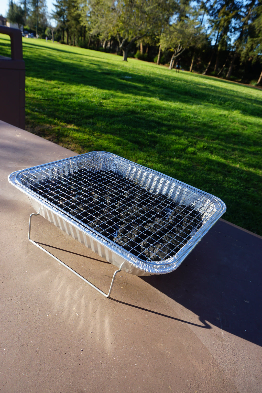 Disposable Charcoal Grill - with Stainless Steel Grill Grate and 1.5-lb Instant Charcoal